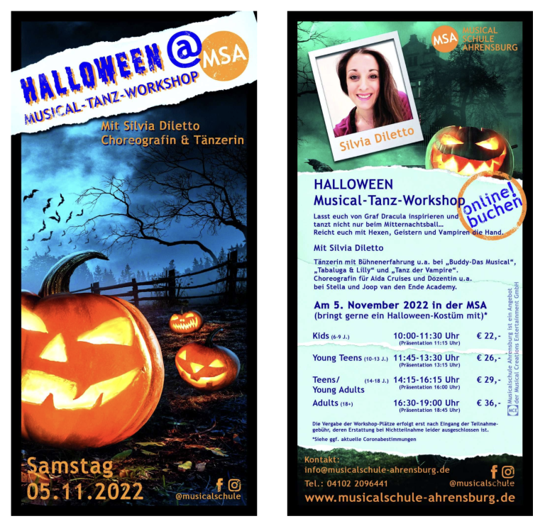 Halloween Tanzworkshop Musicalschule Ahrensburg