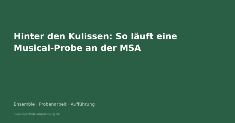 Hinter den Kulissen einer Musical-Probe an der Musicalschule Ahrensburg